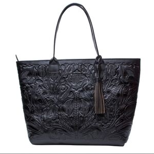 Hand Tooled Tote Bag By Rojo Turquesa